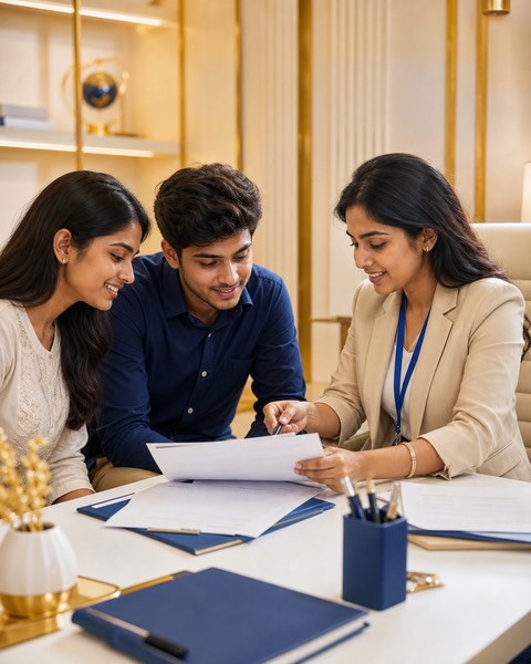 Students in a counselling session